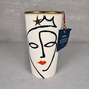 Starbucks Anniversary collection 2015 siren face tumbler with gold rim NO LID